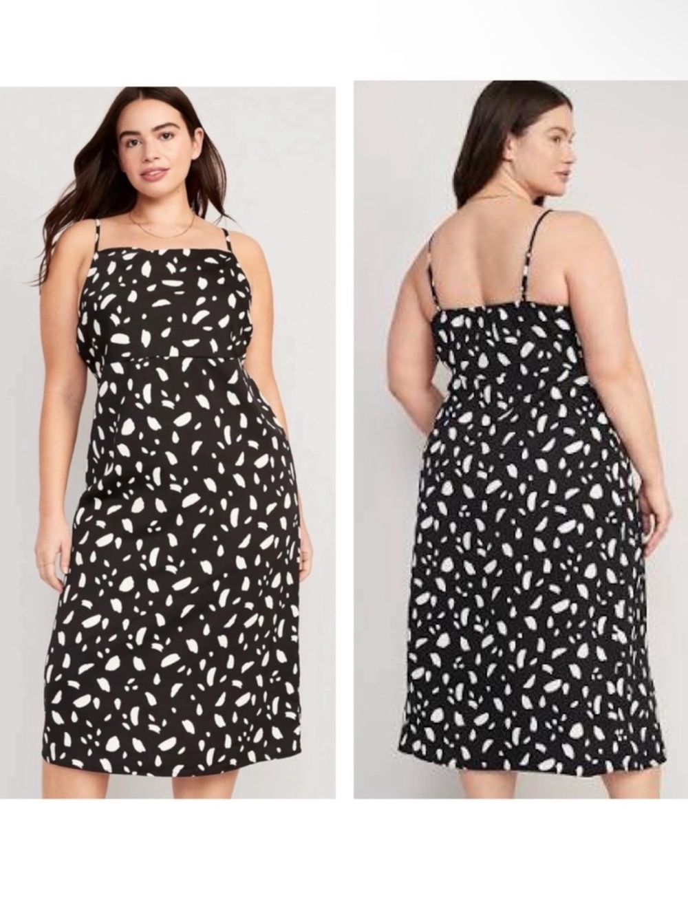 Plus size (3X) Old Navy Black and White Printed Midi Dress